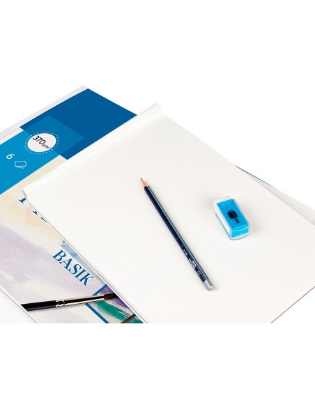 Papel acuarela basik canson din a4+ 370 gr pack...