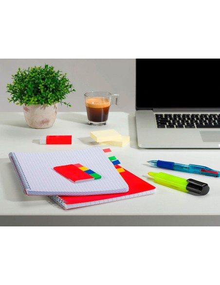 Boligrafo q-connect 4 en 1 tinta 4 colores retractil con sujecion de caucho