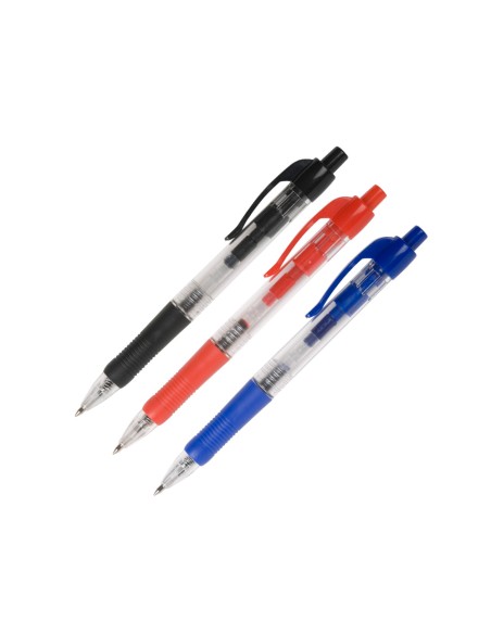 Boligrafo q-connect retractil con sujecion de caucho tinta aceite 0,7 mm color rojo
