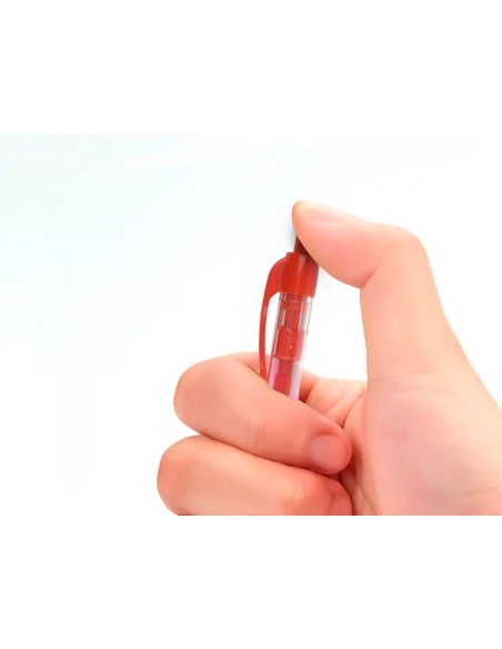 Boligrafo q-connect retractil con sujecion de caucho tinta aceite 0,7 mm color rojo
