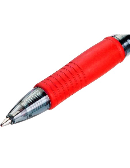 Boligrafo q-connect retractil con sujecion de caucho tinta aceite 0,7 mm color rojo