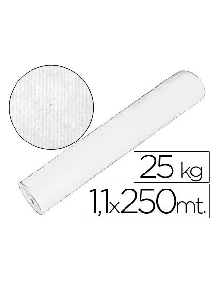 Papel kraft blanco bobina 20 kg 1,10 cm x 250...