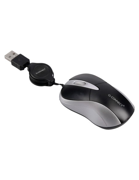 Raton q-connect mini optico 800 dpi retractil usb 1,5 ghz negro