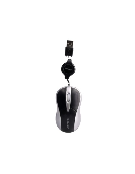 Raton q-connect mini optico 800 dpi retractil usb 1,5 ghz negro