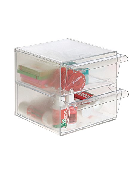 Archicubo archivo 2000 2 cajones organizador modular plastico 190x150x150 mm incluye 2 clips de sujecion
