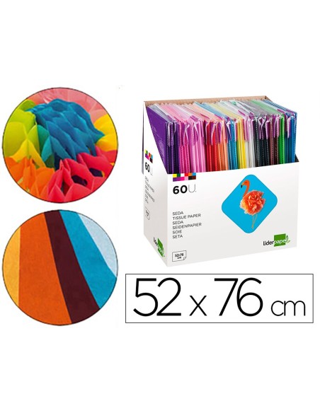 Papel seda liderpapel 52x76 cm expositor 60...