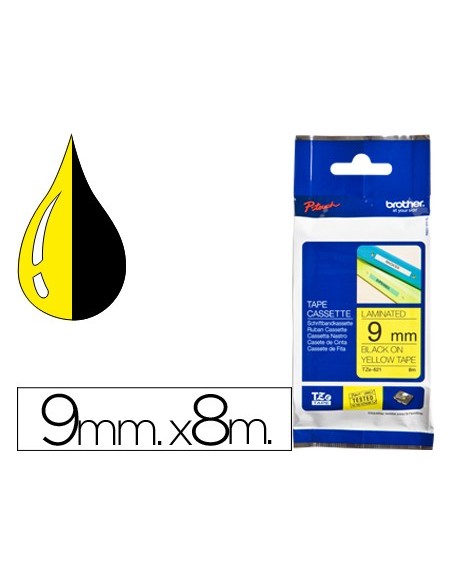 Cinta brother tze621 amarillo-negro 9mm...