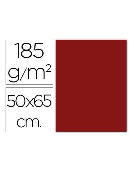 Cartulina guarro granate 50x65 cm 185 gr