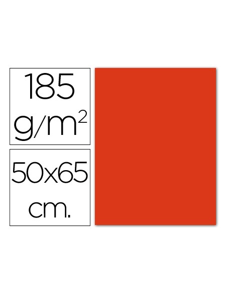 Cartulina guarro tomate 50x65 cm 185 gr
