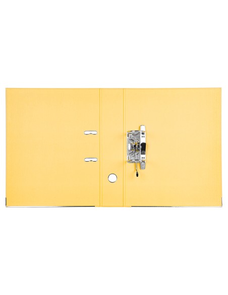 Archivador de palanca liderpapel folio documenta forrado pvc con rado lomo 75mm amarillo compresor metalico