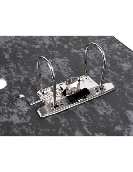 Archivador de palanca liderpapel folio classic black carton entrecolado con rado lomo 75mm negro compresor metal