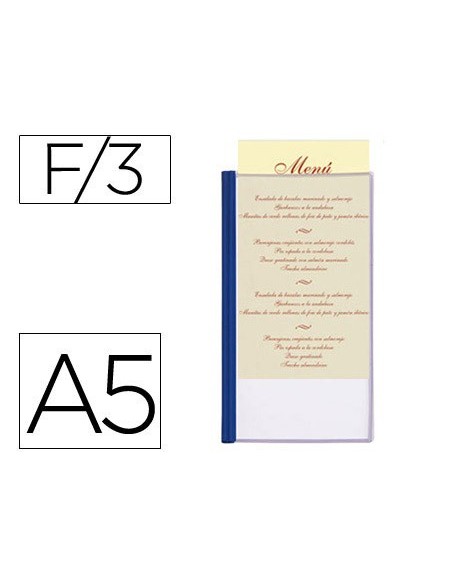 Porta menus liderpapel pvc din a5 con 3 fundas