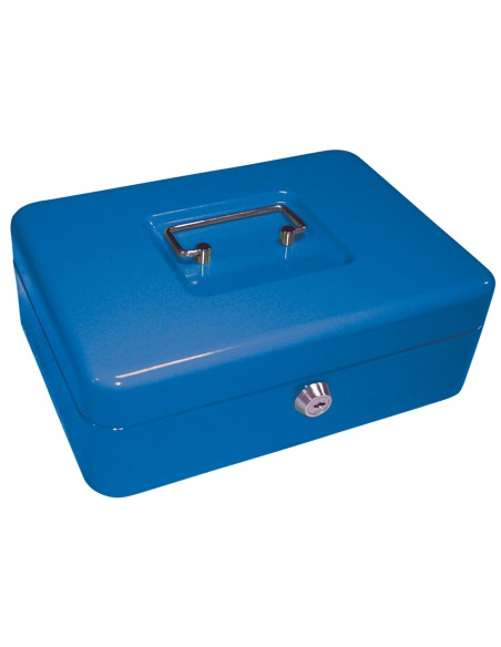 Caja caudales q-connect 10\" 250x180x90 mm azul con portamonedas