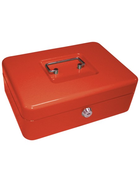 Caja caudales q-connect 10\" 250x180x90 mm roja con portamonedas