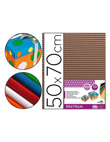 Carton ondulado liderpapel 50 x 70cm 320g/m2...