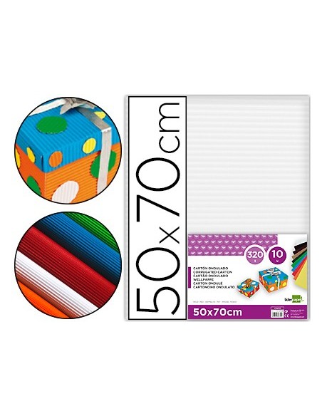 Carton ondulado liderpapel 50 x 70cm 320g/m2...