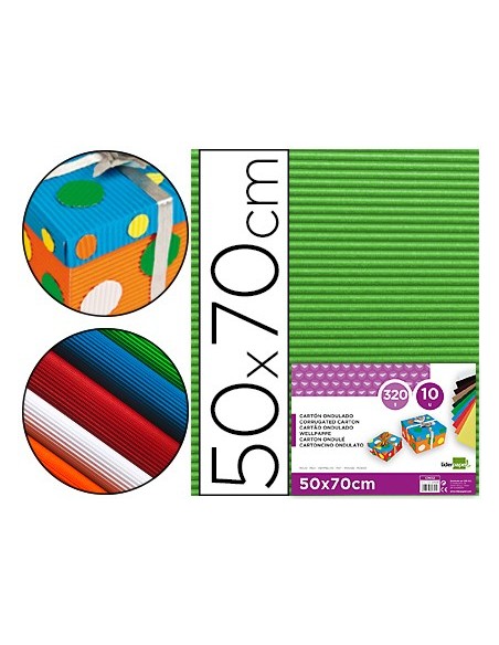 Carton ondulado liderpapel 50 x 70cm 320g/m2...