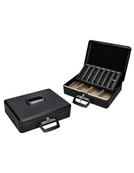 Caja caudales q-connect 14,5\" 370x290x110 mm con portamonedas y bandeja para billetes