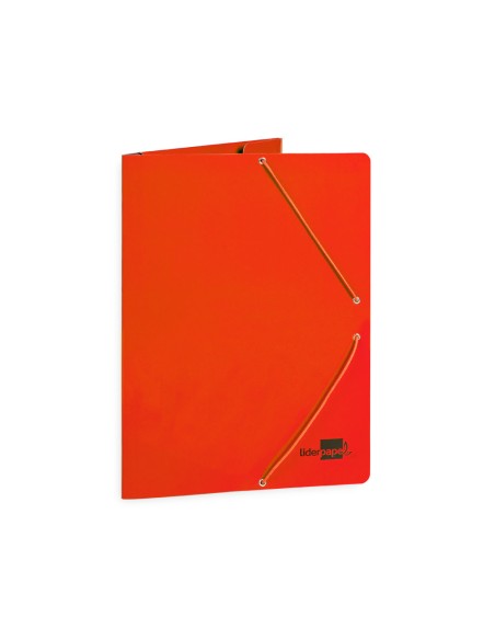 Carpeta liderpapel gomas folio 3 solapas carton plastificado colores surtidos