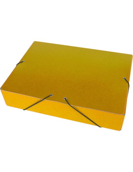 Carpeta proyectos liderpapel folio lomo 70mm carton gofrado amarilla