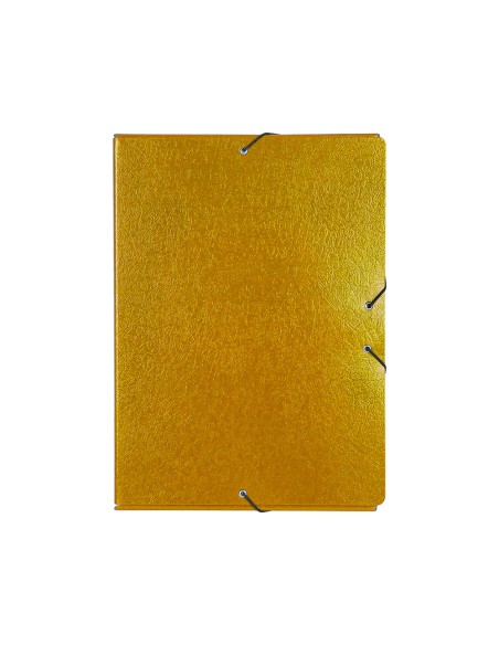 Carpeta proyectos liderpapel folio lomo 70mm carton gofrado amarilla