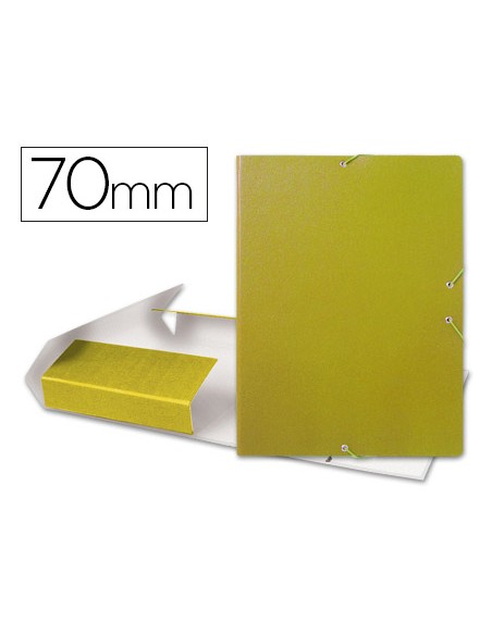 Carpeta proyectos liderpapel folio lomo 70mm carton gofrado amarilla