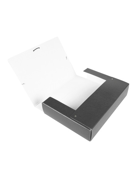 Carpeta proyectos liderpapel folio lomo 70mm carton gofrado gris