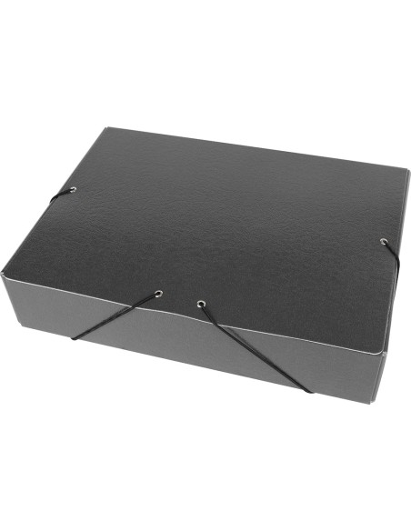 Carpeta proyectos liderpapel folio lomo 70mm carton gofrado gris