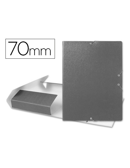 Carpeta proyectos liderpapel folio lomo 70mm carton gofrado gris