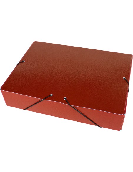 Carpeta proyectos liderpapel folio lomo 70mm carton gofrado roja