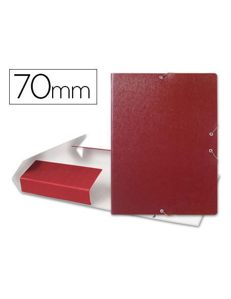 Carpeta proyectos liderpapel folio lomo 70mm carton gofrado roja