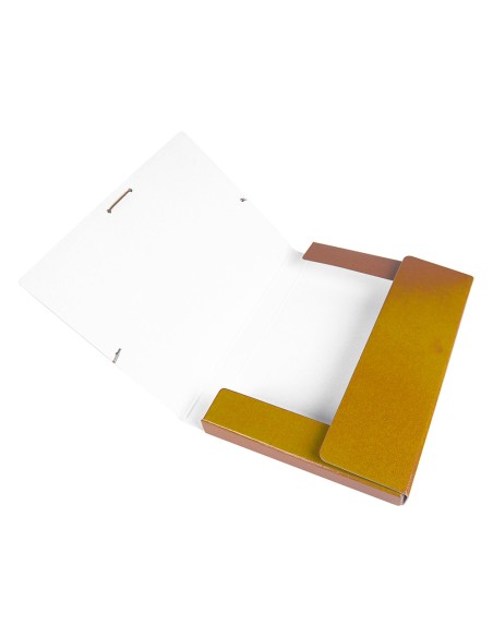 Carpeta proyectos liderpapel folio lomo 30mm carton gofrado amarilla