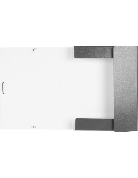 Carpeta proyectos liderpapel folio lomo 50mm carton gofrado gris