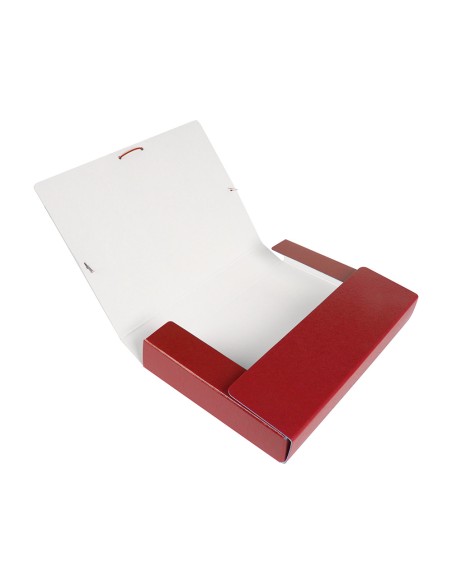 Carpeta proyectos liderpapel folio lomo 50mm carton gofrado roja