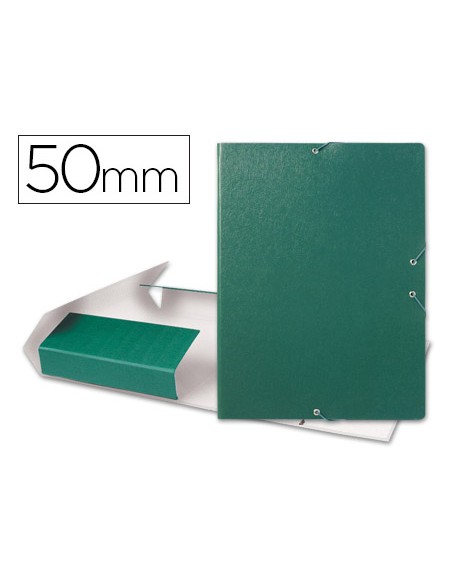 Carpeta proyectos liderpapel folio lomo 50mm carton gofrado verde