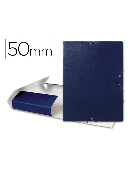 Carpeta proyectos liderpapel folio lomo 50mm carton gofrado azul
