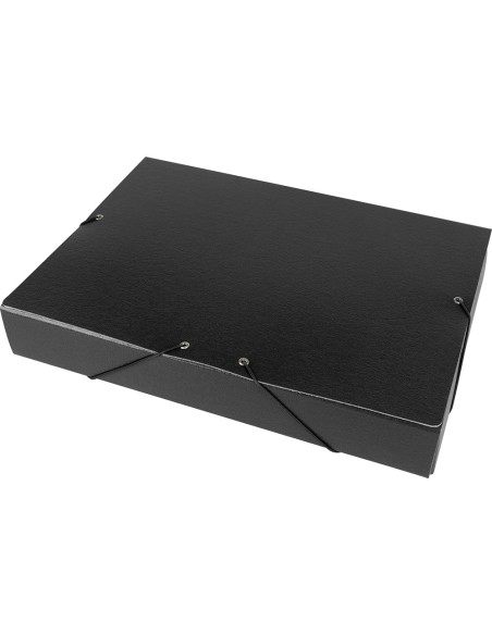 Carpeta proyectos liderpapel folio lomo 50mm carton gofrado negra