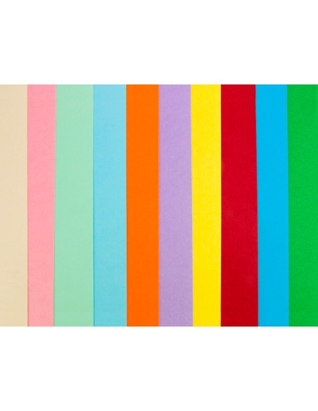 Cartulina liderpapel a4 180g/m2 10 colores surtidos paquete de 100 hojas