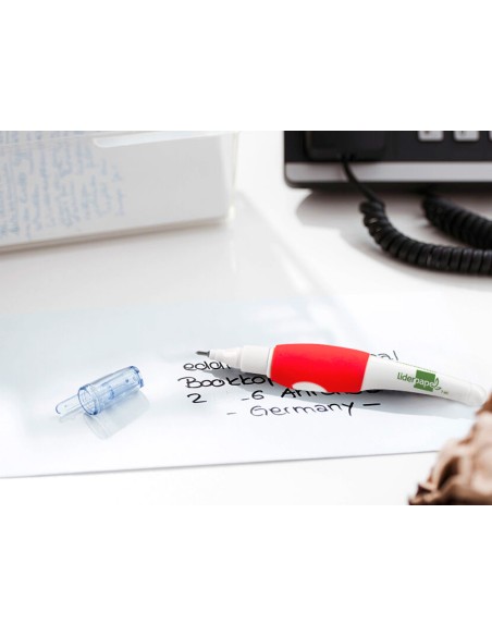 Corrector liderpapel lapiz roller punta metalica de 1.6 mm capacidad 7 ml expositor de 24 unidades