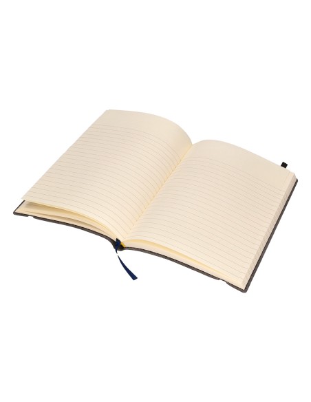 Libreta liderpapel simil piel a6 120 hojas 70g/m2 horizontal sin margen negro