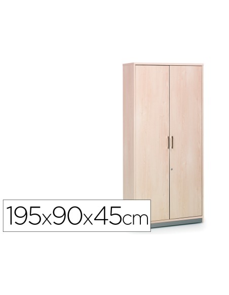 Armario rocada con cuatro estantes y dos puertas serie store 195x90x45 acabado aa01 haya/haya