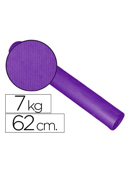 Papel de regalo kraft liso bobina ancho 62 cm peso 7 kg gramaje 60 gr color lila
