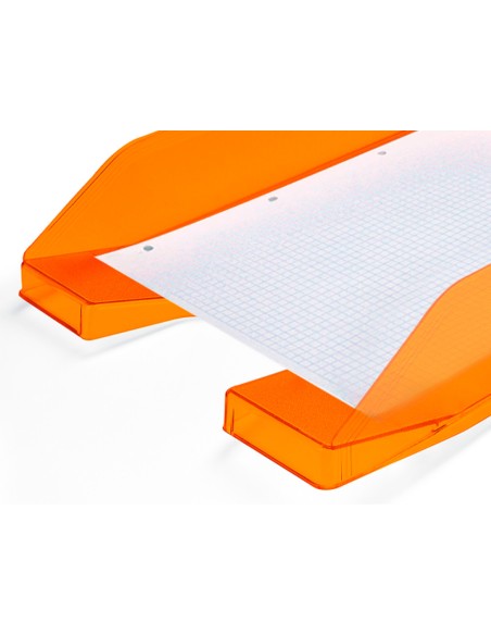 Bandeja sobremesa plastico q-connect naranja transparente240x70x340 mm