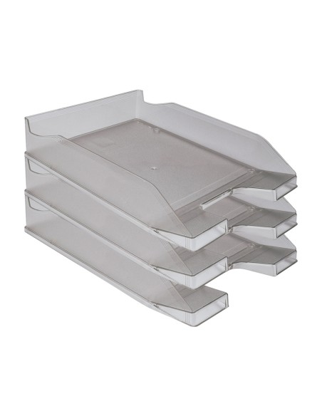 Bandeja sobremesa plastico q-connect gris oscuro transparente 240x70x340 mm