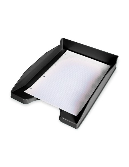 Bandeja sobremesa plastico q-connect negro opaco 100% reciclado 240x70x340 mm