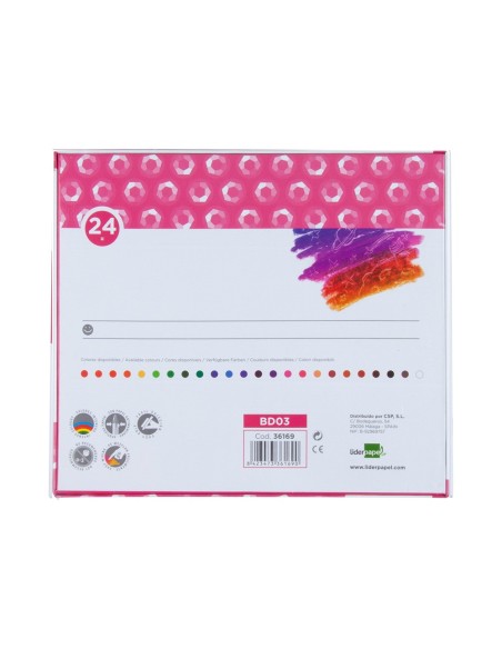 Lapices cera blanda liderpapel caja de 24...