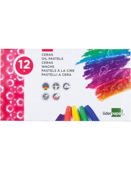 Lapices cera blanda liderpapel caja de 12...