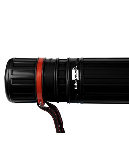 Portaplanos plastico liderpapel diametro 9 cm extensible hasta 125 cm negro