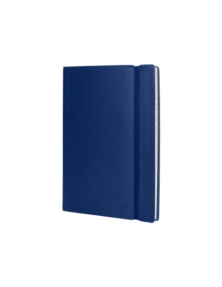 Libreta liderpapel simil piel a5 120 hojas 70g/m2 cuadro 4mm sin margen azul