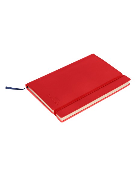 Libreta liderpapel simil piel a5 120 hojas 70g/m2 cuadro 4mm sin margen rojo